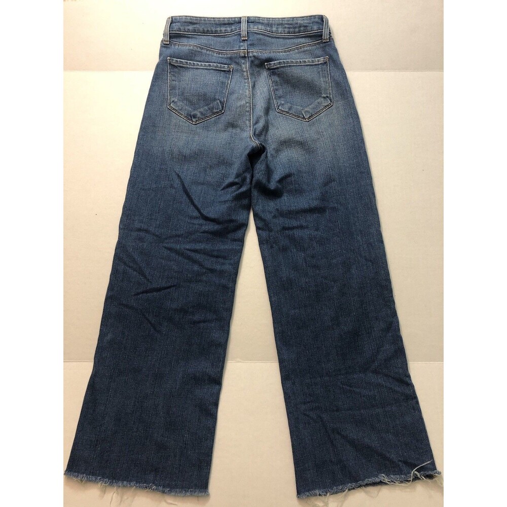 L’Agence Danica High Rise Wide Leg Cropped Denim Jeans Raw Hem Womens 26 - Picture 2 of 6